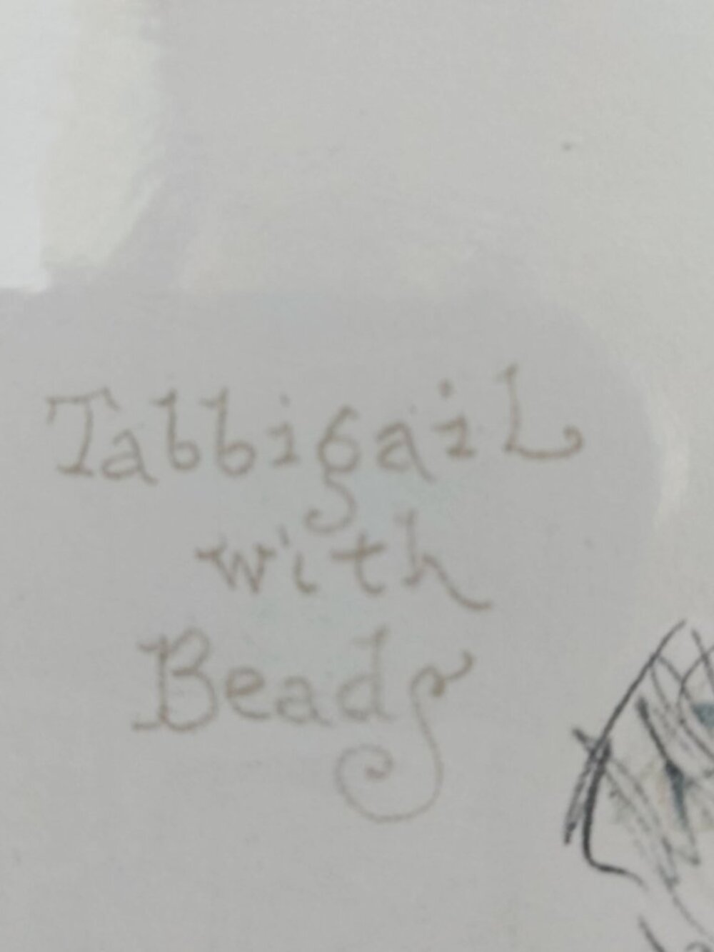Cat Print Tabbigail With Beads Barbara Harmon Color Lithograph Signed Number Mat - Picture 4 of 10